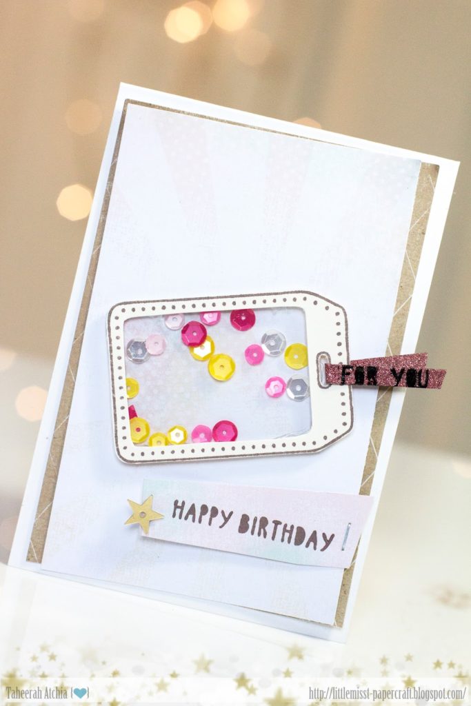 Happy Birthday Shaker Gift Tag Card by Taheerah Atchia